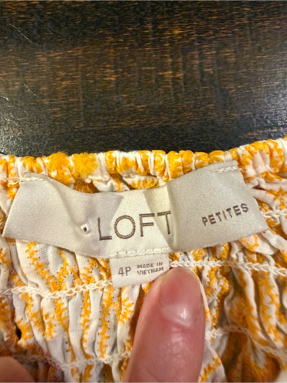 LOFT Petites Eyelet Open Back Maxi Dress White Yellow 4P - Picture 3 of 12